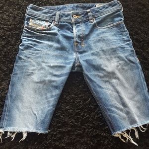 Diesel Zatiny Cut-Off Denim Shorts Sz 28